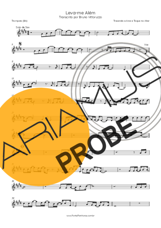 Trazendo a Arca e Toque no Altar Leva-me Além score for Trompete