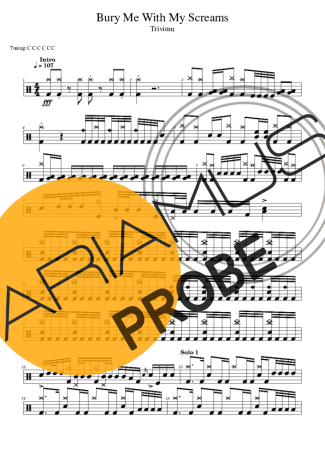 Trivium Bury Me With My Screams score for Schlagzeug