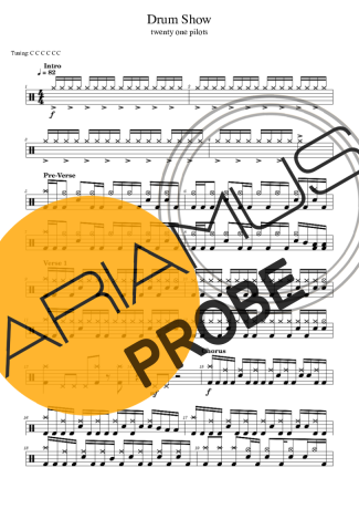 Twenty One Pilots Drum Show score for Schlagzeug