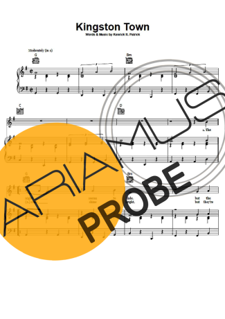 UB40 Kingston Town Partituren für Klavier