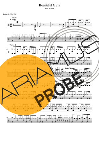Van Halen Beautiful Girls Partituren für Schlagzeug
