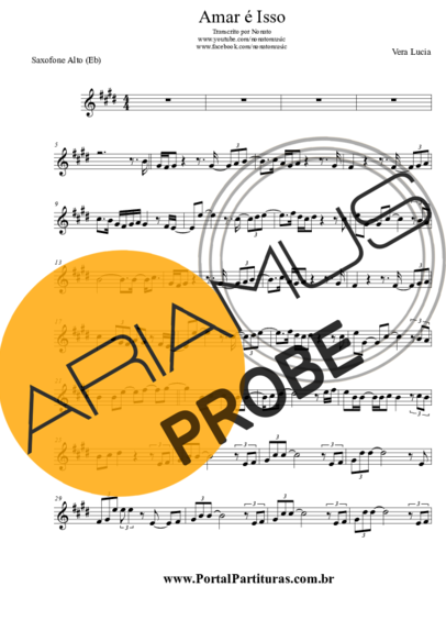Vera Lúcia Amar É Isso score for Alt-Saxophon