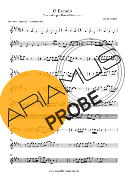 Voz Da Verdade O Escudo score for Tenor-Saxophon Sopran (Bb)