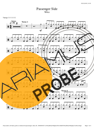 Wilco Passenger Partituren für Schlagzeug