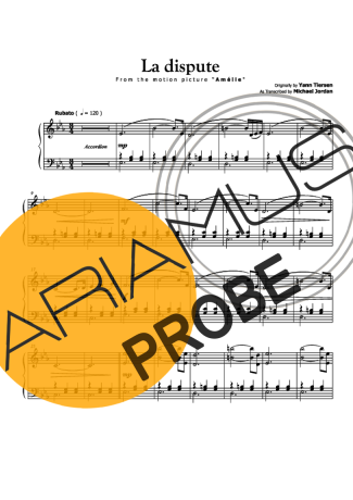 Yann Tiersen La Dispute Partituren für Klavier