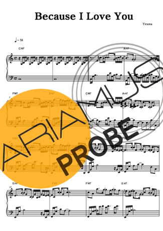 Yiruma Because I Love You score for Klavier