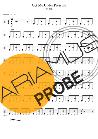 ZZ Top Got Me Under Pressure score for Schlagzeug