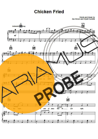 Zac Brown Band Chicken Fried Partituren für Klavier