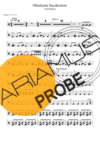 Zach Bryan Oklahoma Smokeshow Partituren für Schlagzeug