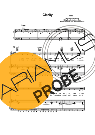 Zedd Clarity Clarity score for Klavier