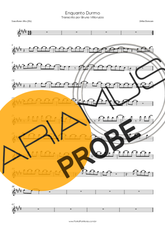 Zélia Duncan Enquanto Durmo score for Alt-Saxophon