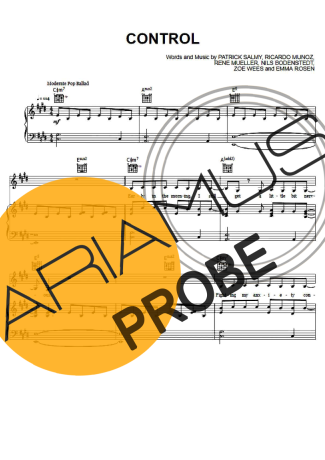 Zoe Wees Control score for Klavier